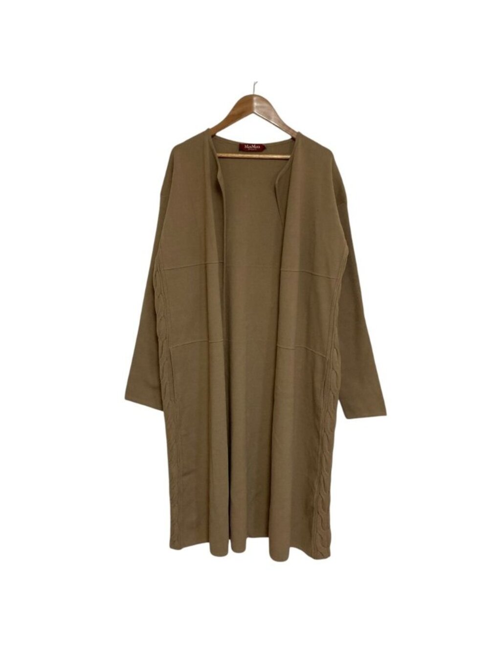 Max Mara Studio Cable Knit Long Cardigan Beige Spring Summer Fall Winter S
